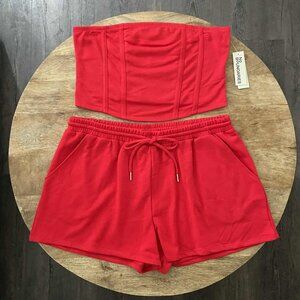 NEW 2Pc 20 (XXL) Red Tube Top & Short Set